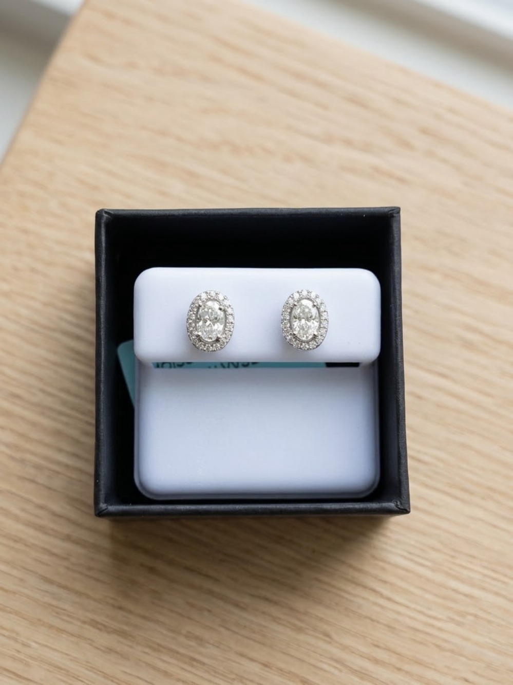 Sterling Silver Oval moissanite Stud Earrings 1.22 carats